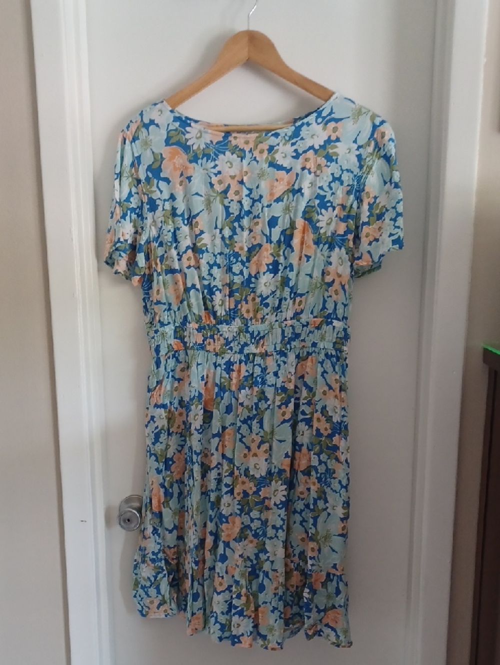 croft & barrow Blue and Peach Floral Dress